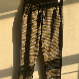 Yellow plaid sweatpants